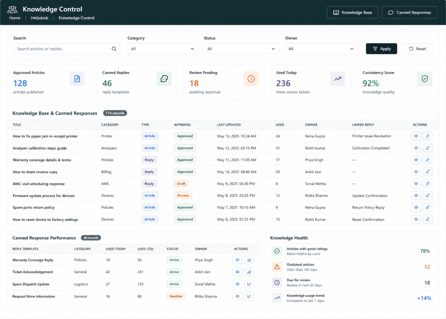Knowledge Base in T3 Customer Service CRM